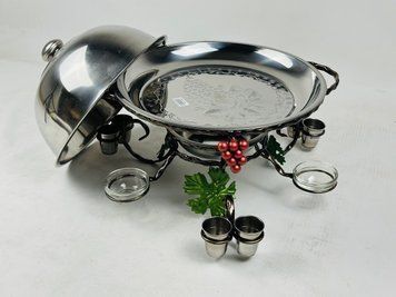 Садж для подачи шашлыка d36 Виноград с соусниками и рюмками + крышка SJ-6585 фото