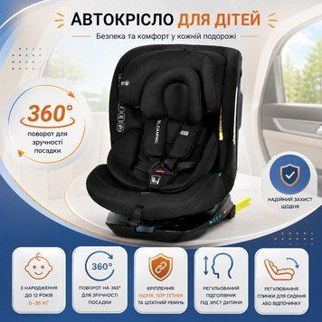 Дитяче автокрісло El Camino i-JOY ME 1205 Black 9&ndash;36 кг з підголівником і нахилом ME 1205 Black фото