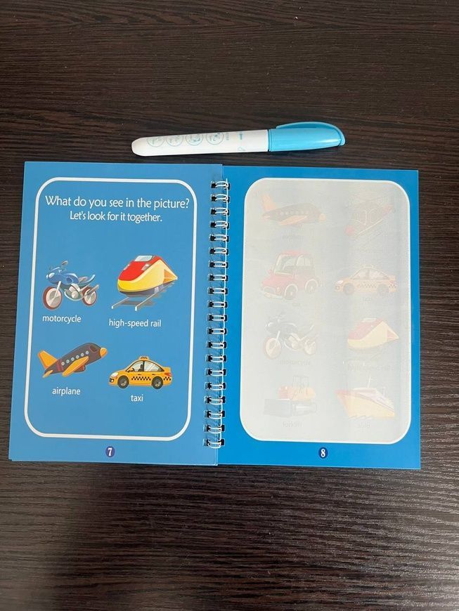 Дитяча багаторазова водна розмальовка з маркером &mdash; Magic Water Book KD-2 фото