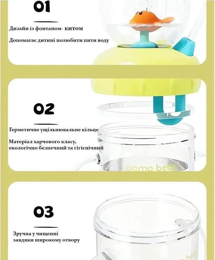 Поїлка-непроливайка 300 мл для дітей &mdash; практична пляшечка для малюка BB200 фото