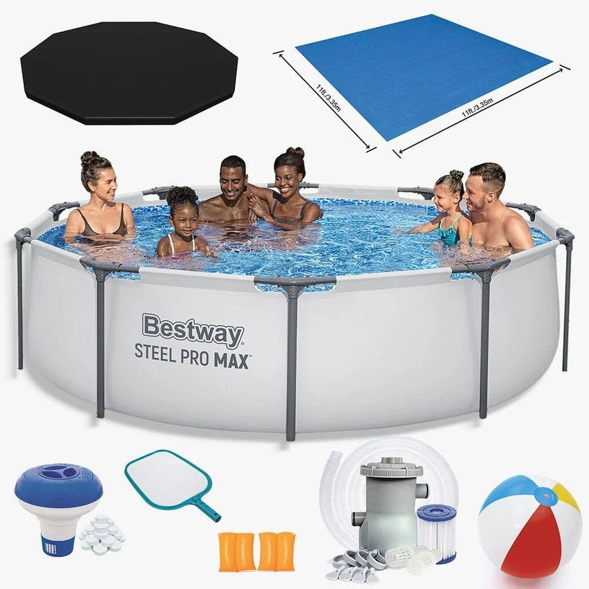 Круглый каркасный бассейн Bestway Steel Pro Max 305&times;76 см с фильтр-насосом 56408 фото